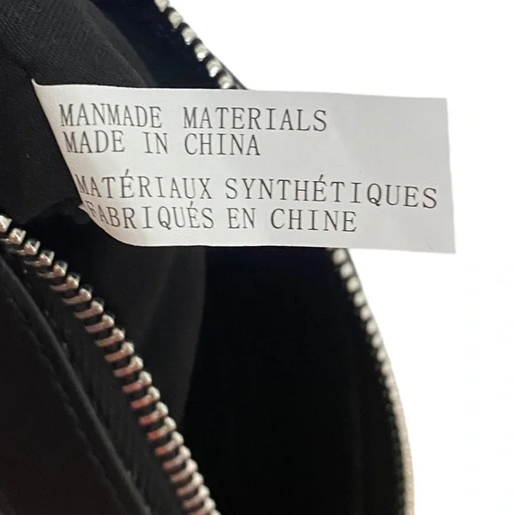 EXPRESSIONS NYC Black Vegan Leather Cut Out + White Zip Mini Bag Shoulder Purse - Picture 7 of 7